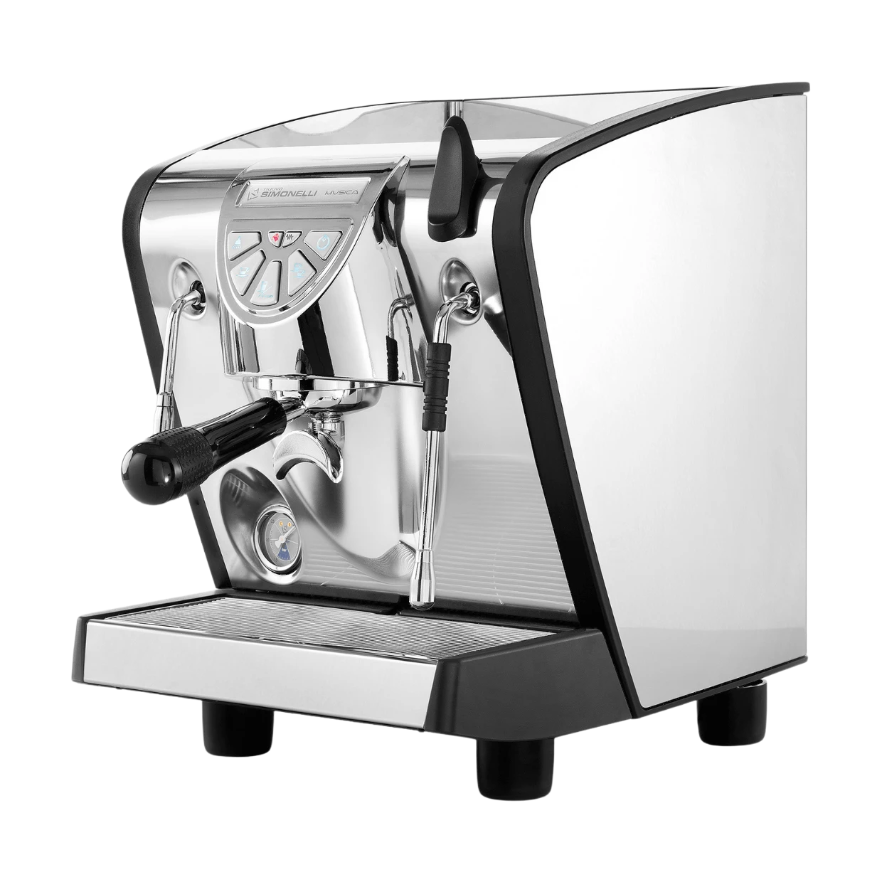 Nuova Simonelli Musica commercial espresso machine close-up, repaired and serviced by Grajqevci in Toronto and the GTA.