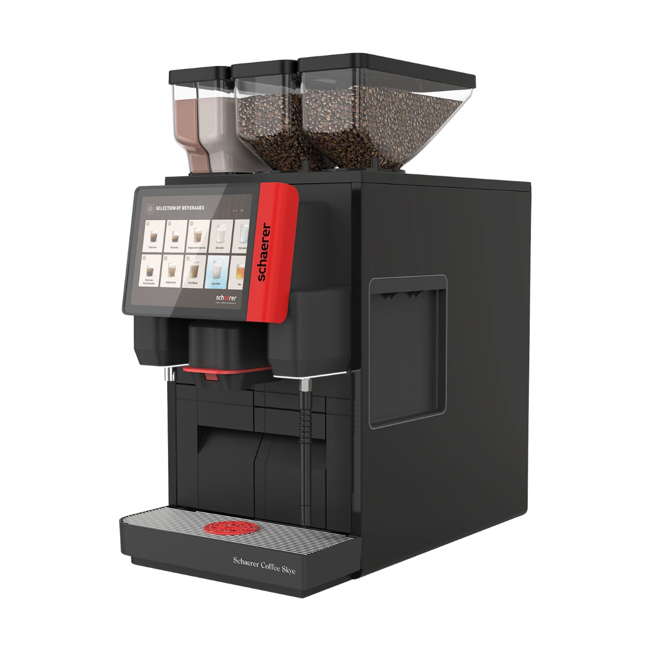 Schaerer Coffee Skye commercial mid-volume super-automatic machine close-up, repaired and serviced by Grajqevci.